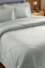 Kit Colcha King 100% Bambu 300 Fios Luxo Verde