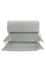 Kit Colcha Queen 100% Bambu 300 Fios Luxo Verde