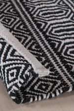 Tapete Entrada Kilim Maori 50x70 Preto
