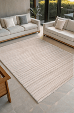 Tapete Takoma Liso Canelado Bege 160x300