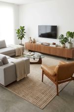 Tapete para Sala 240x300 Leone Listrado Bege