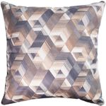 Capa de Almofada Suede Geométrica 45cm x 45cm - Cinza