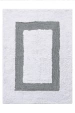Tapete Antiderrapante Algodão Frank 60x80 - Branco e Cinza