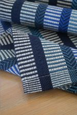 Kit de Cozinha 3 Peças Algodão Chevron Azul