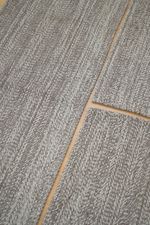 Kit de Tapete 3 Peças Algodão Jacquard Chevron Marrom
