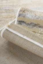 Tapete Quarto 100x140 Castor Bege Areia e Cinza