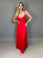 Vestido Longo Lycra Com Abertura Nas Costas E Pernas