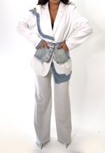 Blazer Com Aplicações em Jeans
