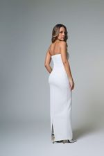 Vestido Longo Com Capa De Strass