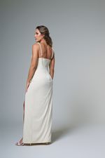 Vestido Longo Com Alças De Perolas