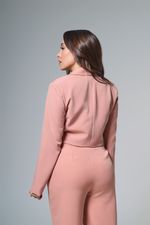 Blazer Curto Com Dois Botões Frontais Salmão 