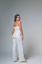 Macacão Longo Alças Finas Branco