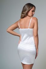 Vestido Curto De Brilho Branco