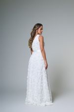 Vestido Longo Floral Com Cinto Branco