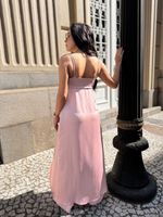 Conjunto Rosa com Blusa Longa e Calça Pantalona