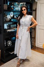 Vestido Longo Estilo Camisa Manga Curta
