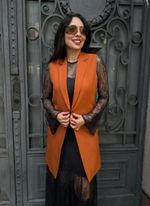 Blazer Sem Manga e Bolso Fake