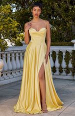 Vestido Longo Seda Corset Alça Fina Com Babados no Busto