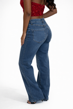 Pantalona Jeans Clássica Azul Escuro