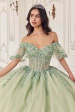 Vestido Longo Princesa Detalhes em Renda Verde