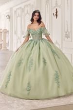 Vestido Longo Princesa Detalhes em Renda Verde