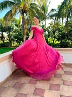 Vestido Longo Princesa Fúcsia