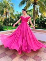 Vestido Longo Princesa Fúcsia