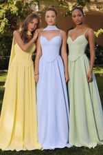 Vestido Longo Corset com Alças Amarelo 