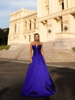 Vestido Longo Tomara que Caia Saia Rodada Azul Royal
