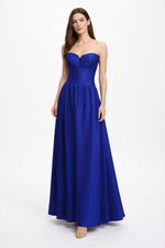 Vestido Longo Tomara que Caia Saia Rodada Azul Royal