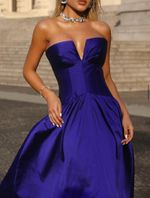 Vestido Longo Tomara que Caia Saia Rodada Azul Royal