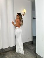 Conjunto Saia Longa + Cropped Pequeno Branco