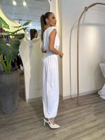 Macacão Aladinho Elegante com Caimento Fluido Branco