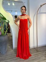 Vestido Longo Tomara que Caia Vermelho