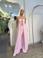 Conjunto Calça e Bata Tomara que Caia com Fivela Rosa