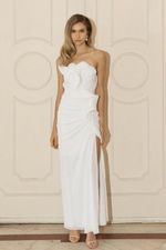 Vestido Longo Tomara que Caia com Babados Branco