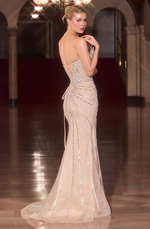 Vestido Longo Tomara que Caia Bordado Luxo Nude