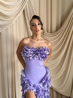 Vestido Curto Tomara que Caia com Babados Lilas