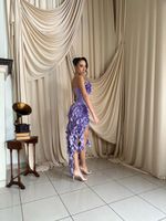 Vestido Curto Tomara que Caia com Babados Lilas