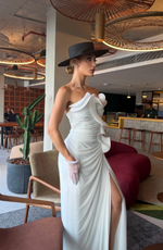 Vestido Longo Tomara que Caia com Babados Branco