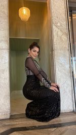 Vestido Longo De Strass E Paetê