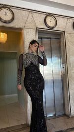 Vestido Longo De Strass E Paetê