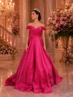 Vestido Longo Princesa Fúcsia
