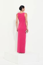 Vestido Longo Cruzado Busto Liso Regata Rosa