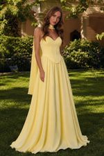 Vestido Longo Corset com Alças Amarelo 