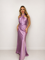 Vestido longo seda  frente única