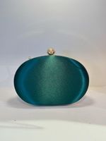 Bolsa de Mão Dura com Tecido Seda Verde