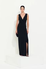 Vestido Longo Cruzado Busto Liso Regata Preto