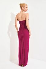 Vestido Longo Tomara que Caia com Babados Fucsia