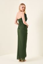 Vestido Longo Tomara que Caia com Babados Verde